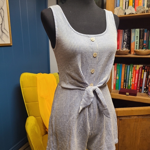 Caution To The Wind Sleeveless Striped Romper Size M - Picture 4 of 8